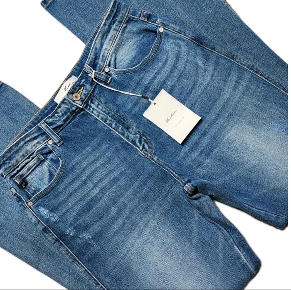 NWT KanCan Luke High Rise Flare Jeans Women's 31" Distressed Faded Stretch NEW! - Picture 4 of 10